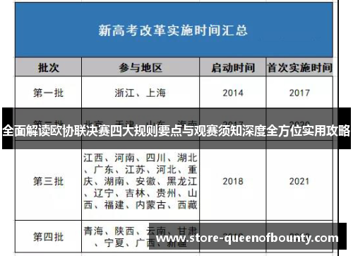 全面解读欧协联决赛四大规则要点与观赛须知深度全方位实用攻略